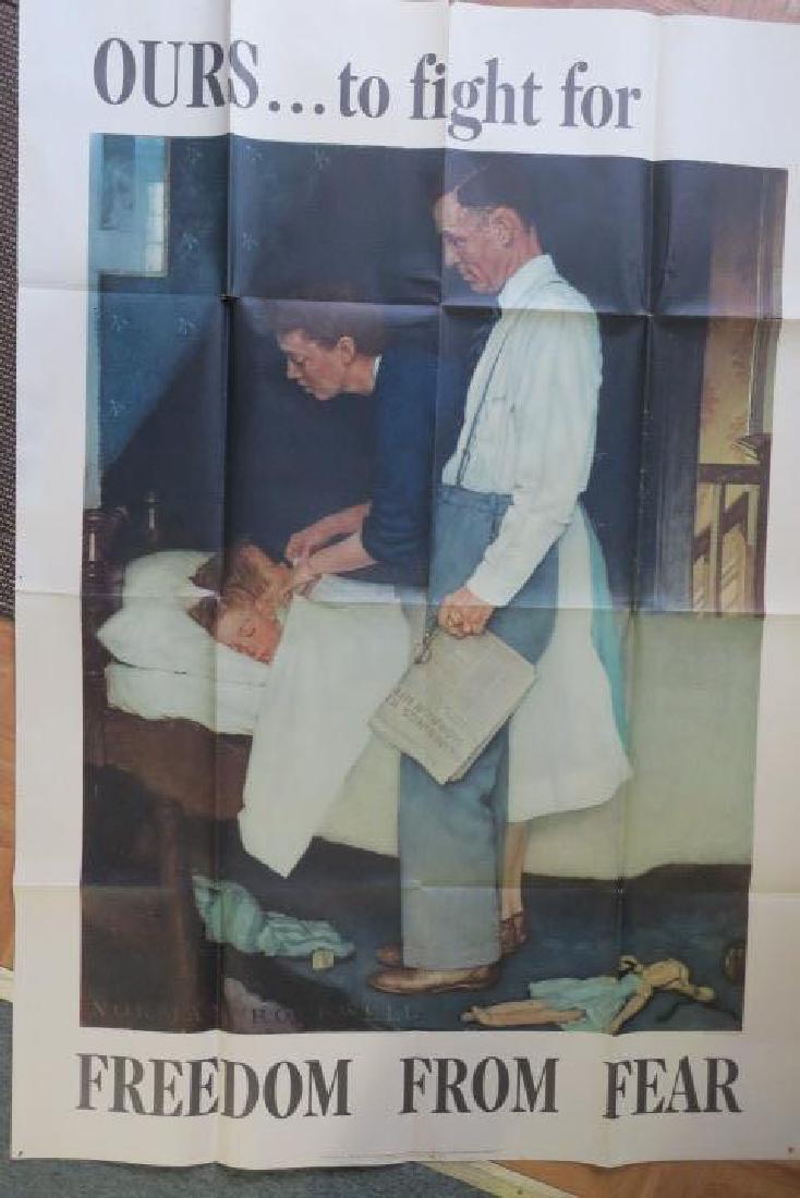 RARE Original Vintage WW II Poster "FREEDOM FROM FEAR":: RARE Original Vintage WW II Poster "FREEDOM FROM FEAR": NORMAN ROCKWELL, Extra large Poster 56" x 40". OWI Poster No. 46, USGPO 1943-511887. From FDR Famous Four Freedoms Speech on Why We Fought in Wo