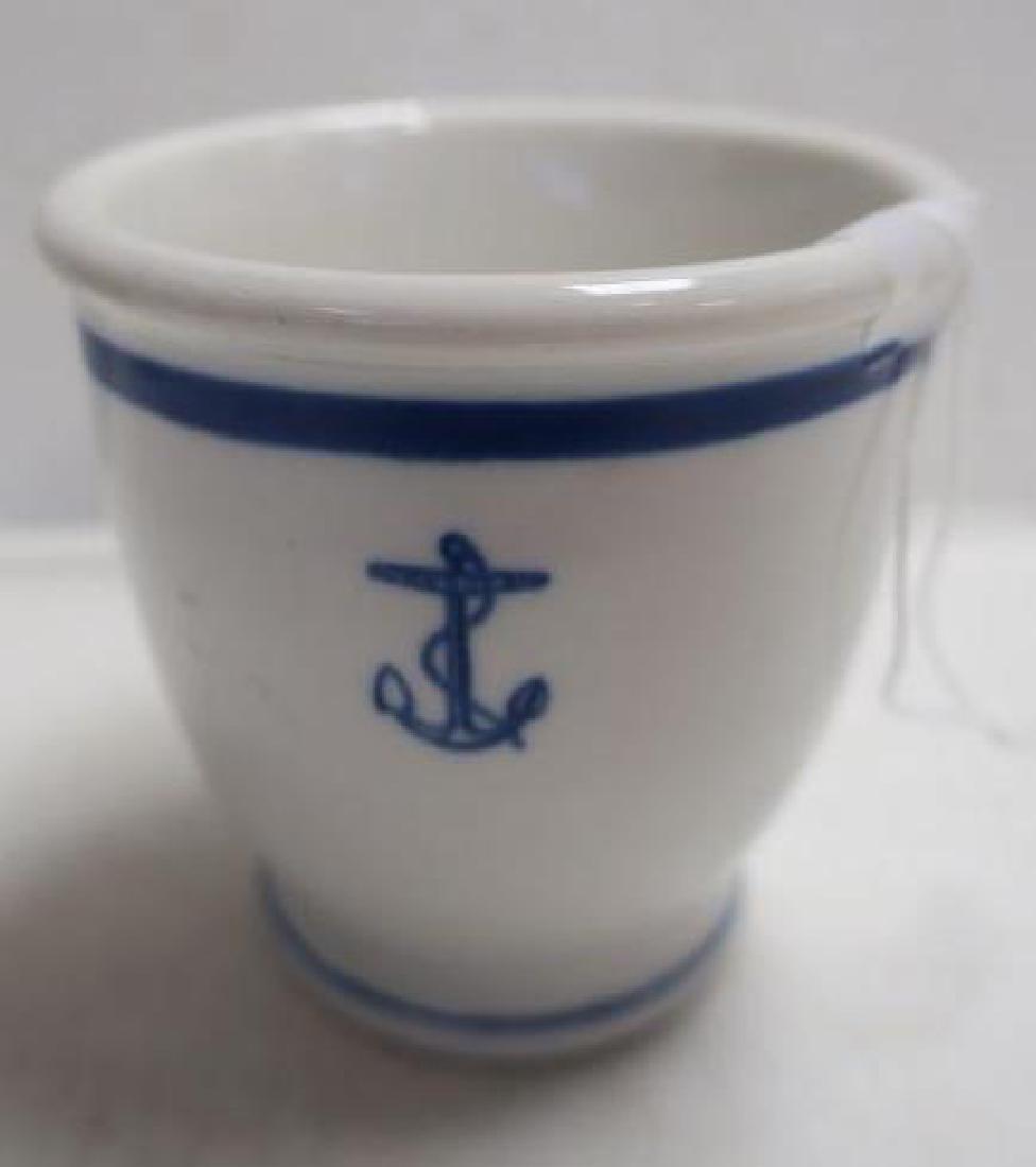US NAVY Fouled Anchor China Custard or Watch Cup:: US NAVY Fouled Anchor China Custard or Watch Cup: JACKSON CHINA FALLS CREEK PA, 3 1/4" tall in Very Good Condition. For Dessert, for Soft Boiled Eggs or for Hot Coffee to give to Watch Standers to Kee