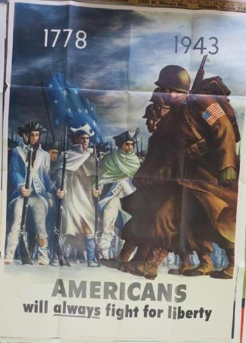Vintage WW II Poster "AMERICANS WILL ALWAYS FIGHT":: Vintage WW II Poster "AMERICANS WILL ALWAYS FIGHT": By Bernard Perlin, Office of Wartime Information (OWI) Poster No 26, CA 1943, US Government Printing Office (USGPO) 1943-0-502684. Classic Image of