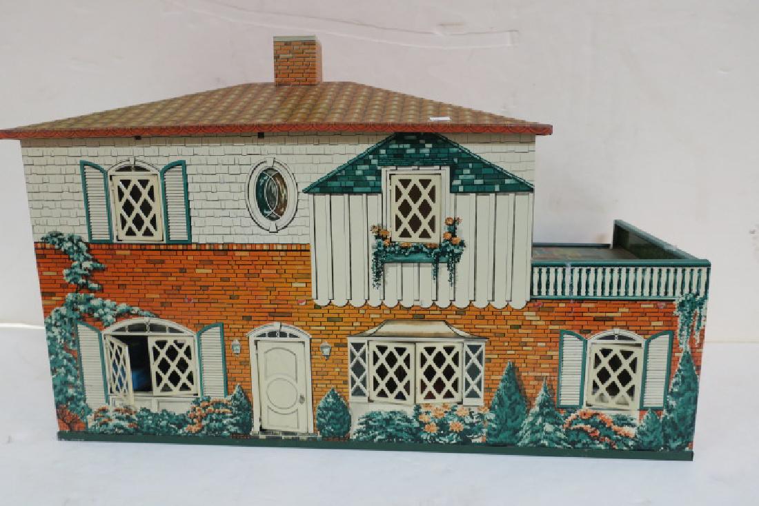 T. COHN 1948 Tin Litho Doll House with Furniture