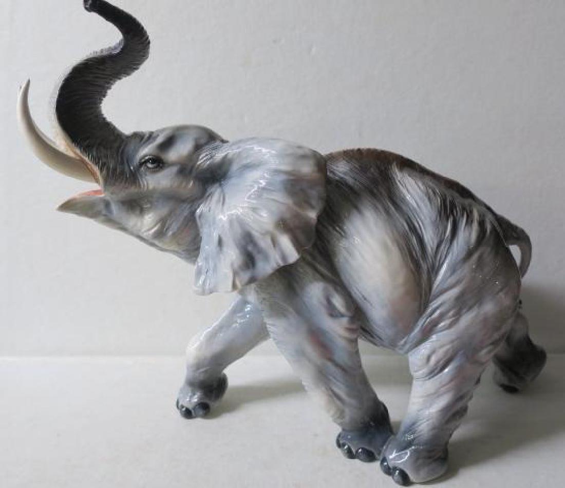 Large Italian Ceramic Elephant:: Large Italian Ceramic Elephant: Unsigned But in the Style of Guido Cacciapuoti (1892-1953), Master Italian Artist. Cacciapuoti was One of the Most Significant Porcelain Artists of Early & Mid 20th C.