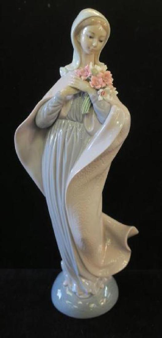 Lladro Porcelain "Our Lady with Flowers Figure