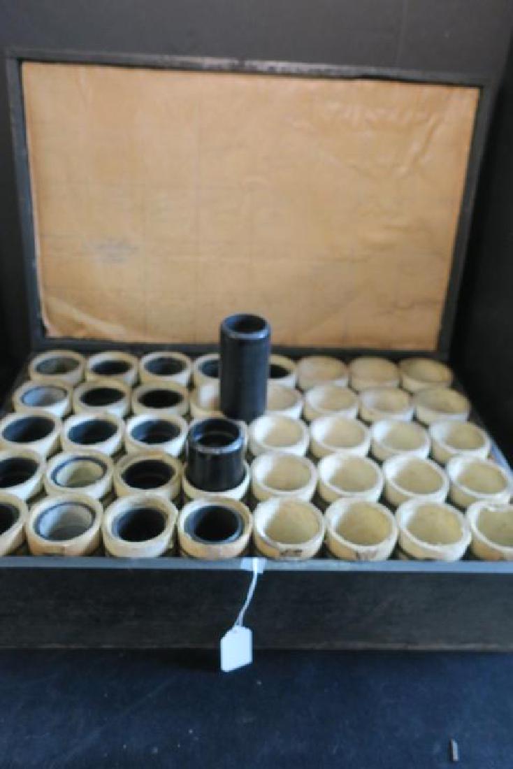 Twenty Music Cylinders for Edison Machine in Box:: Twenty Music Cylinders for Edison Machine in Box: Storage Box for Edison Music Cylinders is 6" X 21 1/2" x 14". Fitted with 40 Holders for Music Cylinders. 20 Various Popular Songs of the 1920's. (150