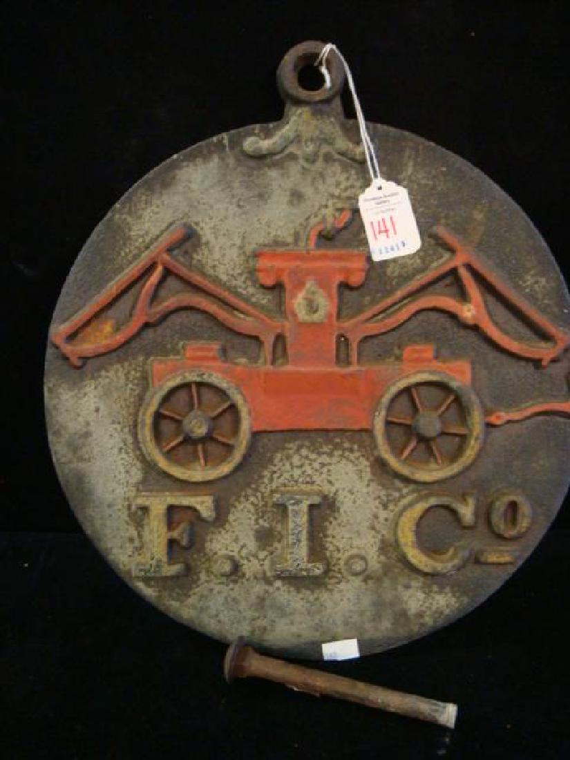 Antique FIREMANS INSURANCE COMPANY Fire Mark:: Antique FIREMANS INSURANCE COMPANY Fire Mark: Cast Iron Fire Marks were used to Let Private Fire Fighters Know which Houses were Insured, so They would get Paid for Fighting the Fire. Cast Iron 12" Di