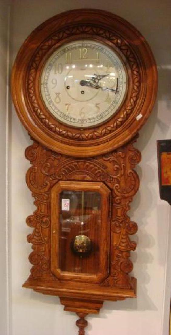 RIDGEWAY Oak Wall Clock with Strike and Chime