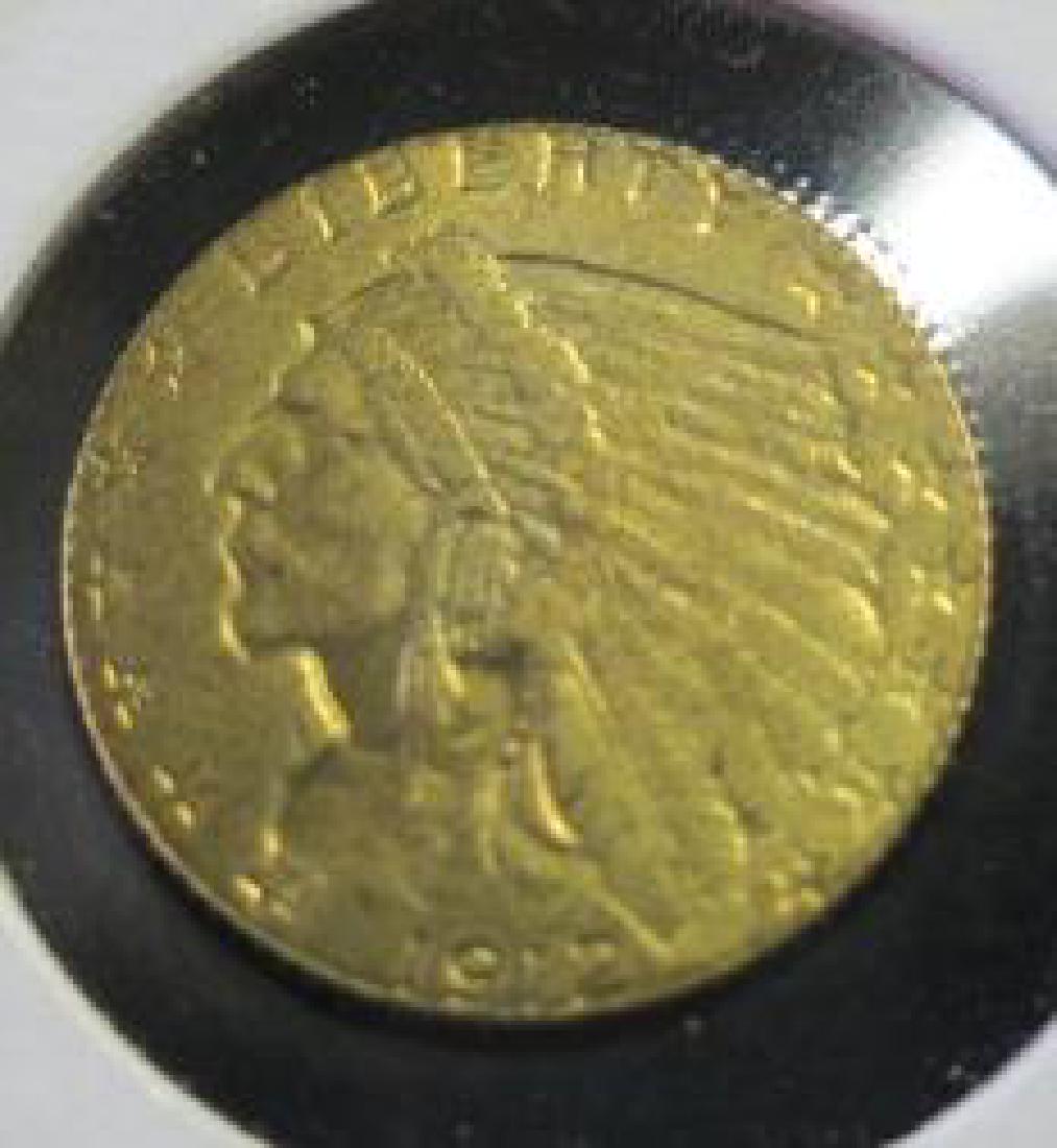 US Two & Half Dollar Gold Piece, 1912, MS-63,:: US Two & Half Dollar Gold Piece, 1912, MS-63,: Designed by Bela Lyon Pratt, Coins were done in Sunken Relief. Not Widely collected at first there are Few Examples in the MS Category. .90 % Gold, .1209