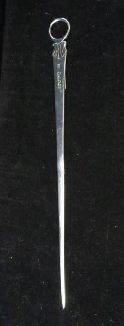 HESTER BATEMAN Sterling Silver Meat Skewer, 1790:: HESTER BATEMAN Sterling Silver Meat Skewer, 1790: Skewer is 11 3/4"L with HB Hallmark and Date Mark of 1790. 11 3/4"L. 2.2 Oz. (200-400)