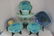 Eight Pc. Hand Painted Ceramics and Glass Bowl: