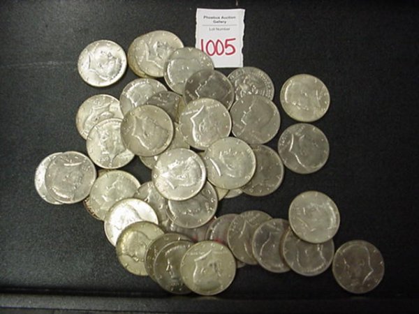 40 US Kennedy Half Dollar Coins: