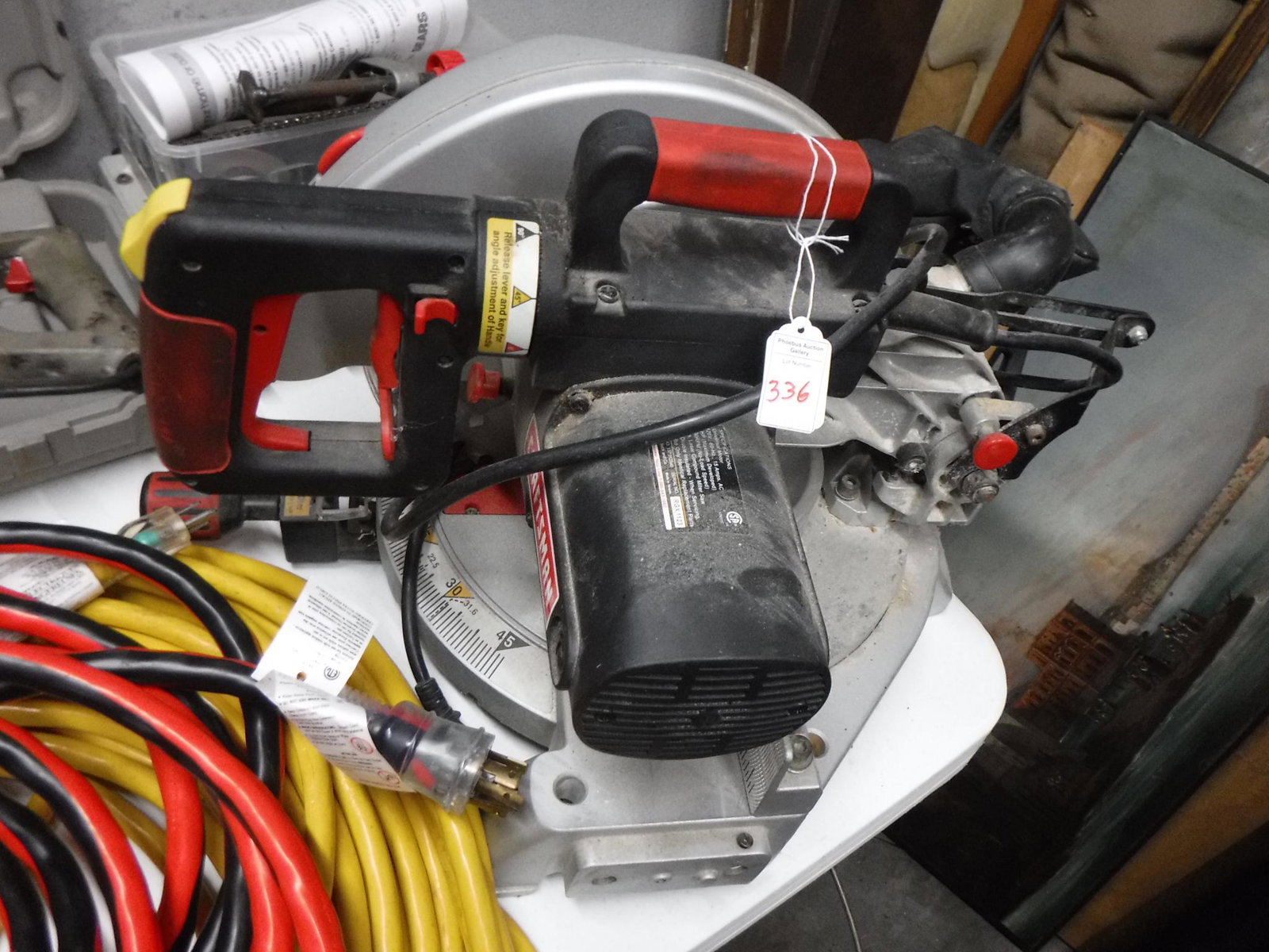 CRAFTSMAN LASER COMPOUND MITRE SAW:: CRAFTSMAN LASER COMPOUND MITRE SAW: With Retractable Laser Trac System, 15 AMP, 3 HP, 10" Blade, 4800 RPM Model # 137212540 (150-300)