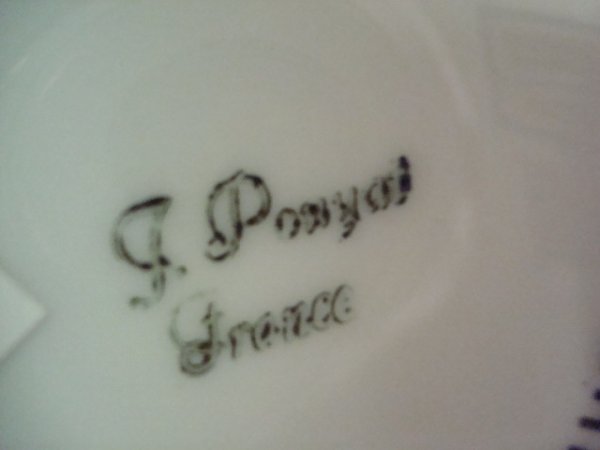 Hand painted Plate and J POUYAT Pitcher: - 4