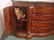 Elegant Mahogany Buffet with Grey/Black Marble Top: - 4