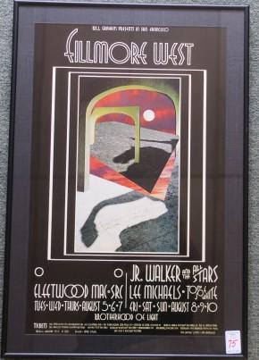 BILL GRAHAM, FILMORE WEST POSTER, FLEETWOOD MAC, H185:: BILL GRAHAM, FILMORE WEST POSTER, FLEETWOOD MAC, H185: The Best of Rock and Roll Posters. August 1969 Concert With Fleetwood Mac, Jr. Walker and the All Stars, Lee Michaels and Tony Joe White. Poster