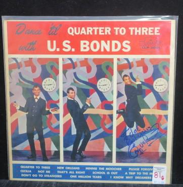 Autographed Album, GARY U.S. BONDS, Dance Til:: Autographed Album, GARY U.S. BONDS, Dance Til: The Norfolk Sound of Gary US Bonds on this Hit Dance Album with Liner Notes by American Bandstand's Own Dancemaster DICK CLARK. Very Good Condition with 