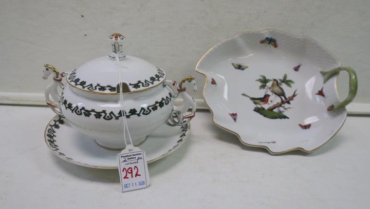 KORNILOW BROS Bowl/Plate, HEREND Rothschild Bird Dish: (1 of 6)