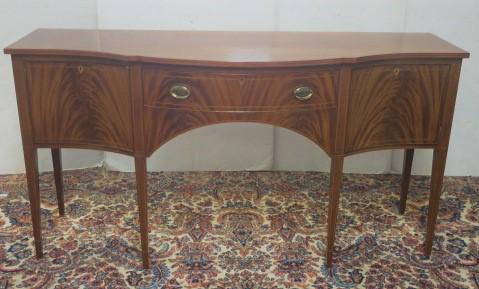 BIGGS Solid Mahogany Federal Style Inlaid Sideboard: (1 of 5)