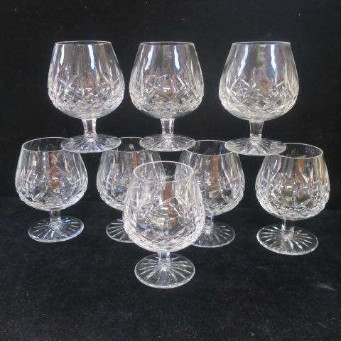 Eight WATERFORD "Lismore" Brandy Glasses: (1 of 3)