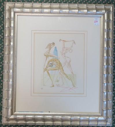 SALVADOR DALI, HELL CANTO 15, Wood Engraving: (1 of 5)