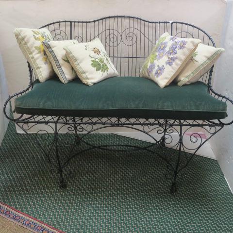 Black Decorative Steel Framed Bench, 44" Arm to Arm: (1 of 5)