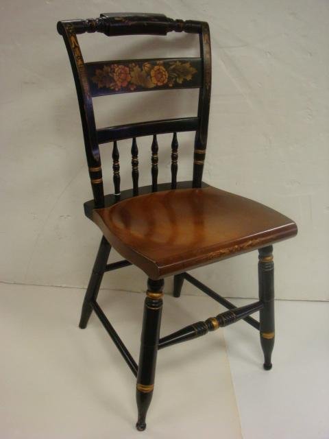 Hitchcock Natural and Black Stenciled Side Chair