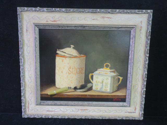 Signed Oil on Board Still-life by BERT BEIRNE: (1 of 3)