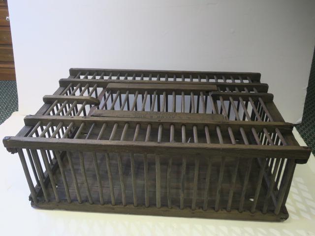 Vintage Large Primitive Wooden Chicken Carrier/Cage: (1 of 3)
