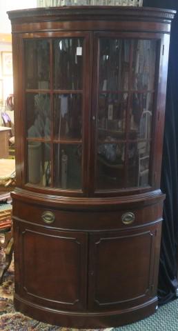 Drexel Mahogany Corner Cabinet with Curved Panels: (1 of 3)