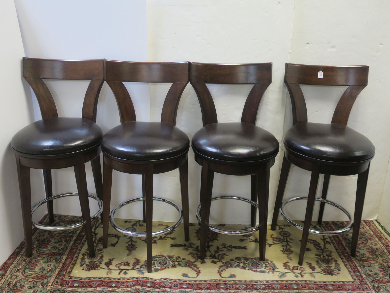 Four Top Quality Contemporary Swivel Bar Chairs: (1 of 6)