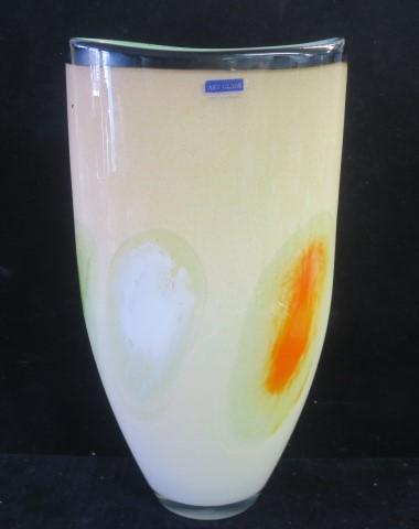 Large R.PELE Signed Contemporary Art Glass Vase: (1 of 5)