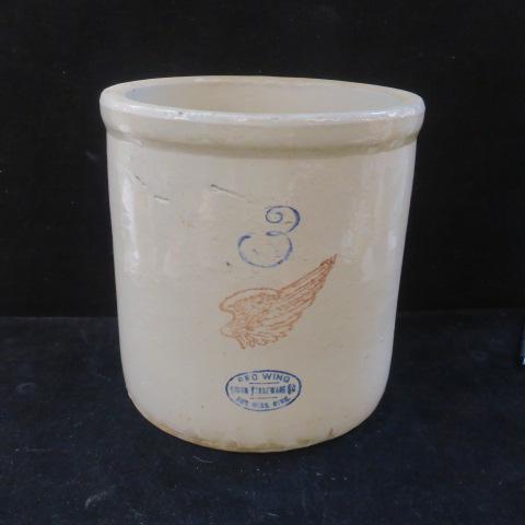 Antique RED WING 3 Gallon Crock CA 1915: (1 of 4)