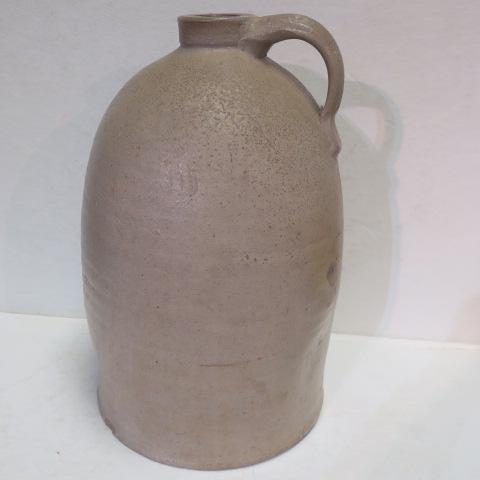 Antique Stoneware Salt Glazed Handled Jug, 15 1/4"T: (1 of 4)