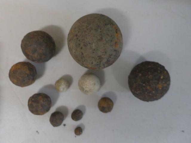 Five Canister and Grape Shot Balls: (1 of 3)