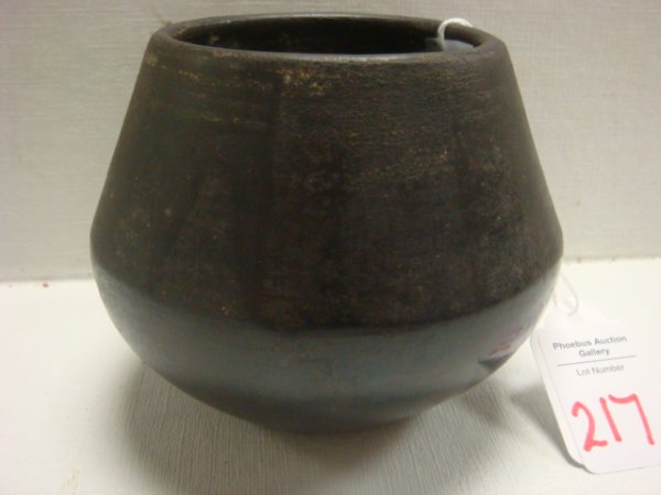 MARIA & JULIAN Pueblo Pottery Bowl:: MARIE & JULIAN Pueblo Pottery Bowl: 1930's Maria Martinez Bowl, This Piece is Made with Her Husband Julian and Signed on The Bottom. 4"D and 3 3/4"T.