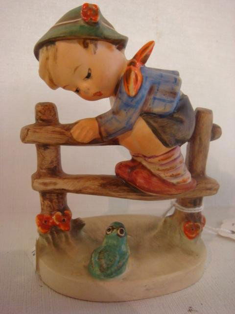 HUMMEL Retreat To Safety #201 2/0 TMK-3: HUMMEL Retreat To Safety #201 2/0 TMK-3: 4"T, BV in Circle, Stamped Western Germany by W Goebel.