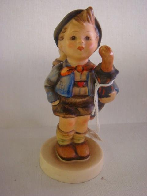 HUMMEL #198 2/0 Home From the Market TMK-3:: HUMMEL #198 2/0 Home From the Market TMK-3: Mold Mark 1948, 5"T, Stylized Bee.