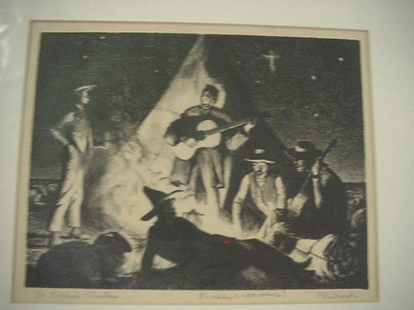 Five Works of Peter Hurd Includes Signe: Five Works of Peter Hurd Includes Signed Prints and Signed Photograph. Unframed.