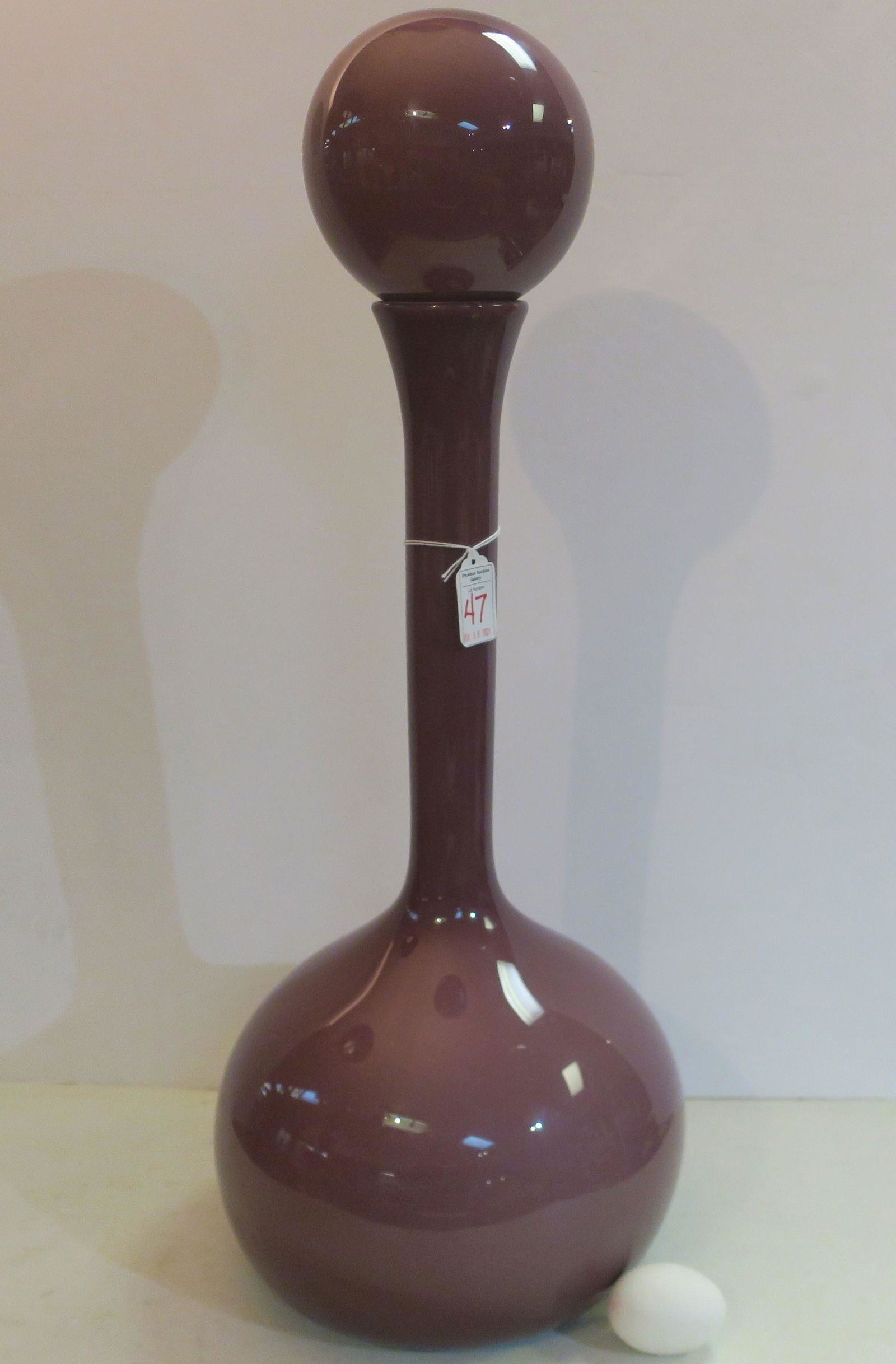 Huge Cased Glass Bottle with Ball Stopper: Purple Glass (1 of 3)