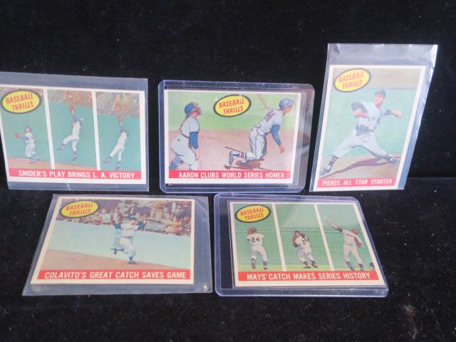 Five 1959 "BASEBALL THRILLS" COLLECTOR CARDS: MAYS' (1 of 3)