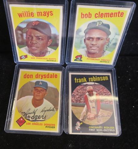 FOUR 1959 BASEBALL GREATS COLLECTOR CARDS: Willie Mays (1 of 3)