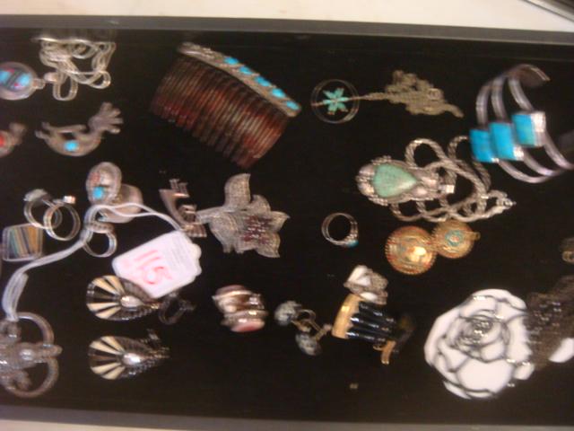 Sterling, Turquoise and Marquisate Costume Jewelry: (1 of 3)