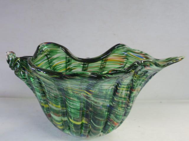 Large Murano Glass Shell Form Bowl/Vase: Blown Glass (1 of 5)