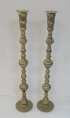 Pair of Brass Floor Candlesticks: (1 of 3)