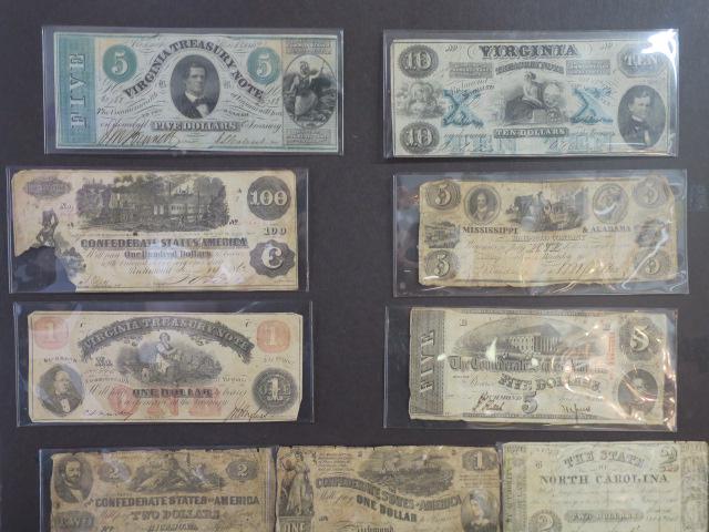 Collection of Nine Confederate and State Notes: (1 of 4)