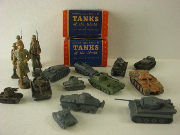9 AUTHENTICAST Scale Models, German Tanks WW II:: 9 AUTHENTICAST Scale Models, German Tanks WW II: 1"=9' Scale Tank Models by Comet Metal Products Co. Tiger I Tank, Panther Tank, PzKf IV, PzKf III, STG III, PzKf I, 8 Wheeled Arm CAr, 2 x WESPE, Halft