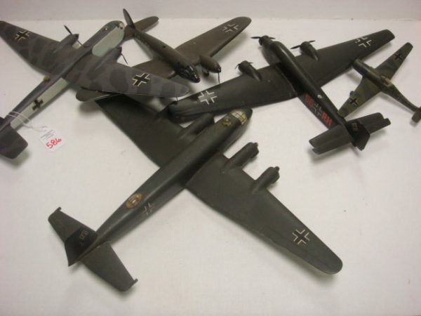 5 Wooden Models German WW II Aircraft