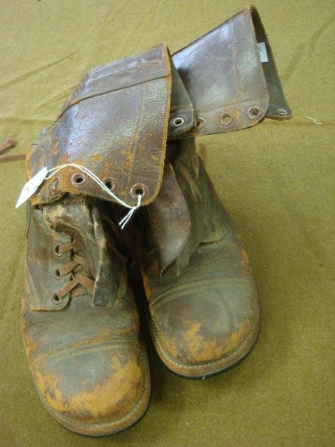 US ARMY World War II Paratrooper Boots, Brown Shoe: US ARMY World War II Paratrooper Boots, Brown Shoe: From the World War II Era of the Brown Shoe Army, the First Real Army Boot for Issue to Airborne Forces. CARSON H. BARNES US52373299, About Size 10.