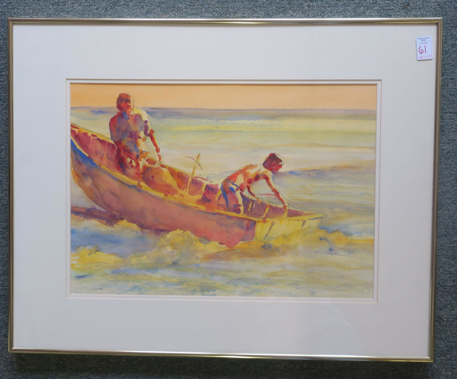 Beachscape Watercolor Signed J SILVER: (1 of 4)