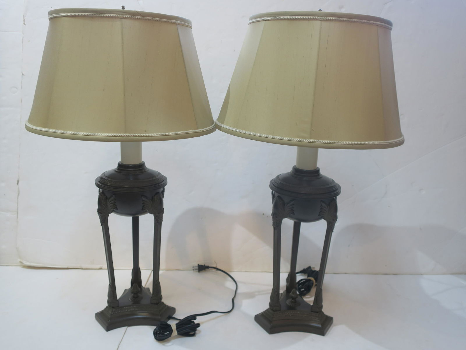 Pair of French Bronze-Patinated Table Lamps: (1 of 3)
