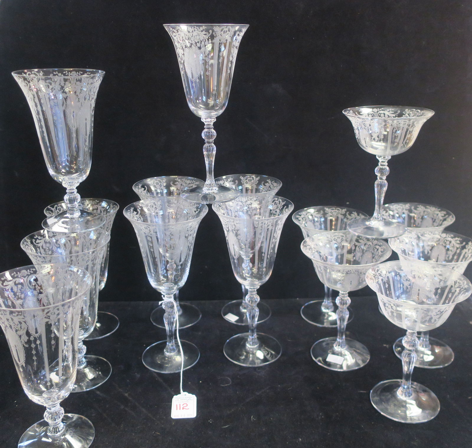 CAMBRIDGE "Candlelight" Stems, 15 Pieces: (1 of 3)