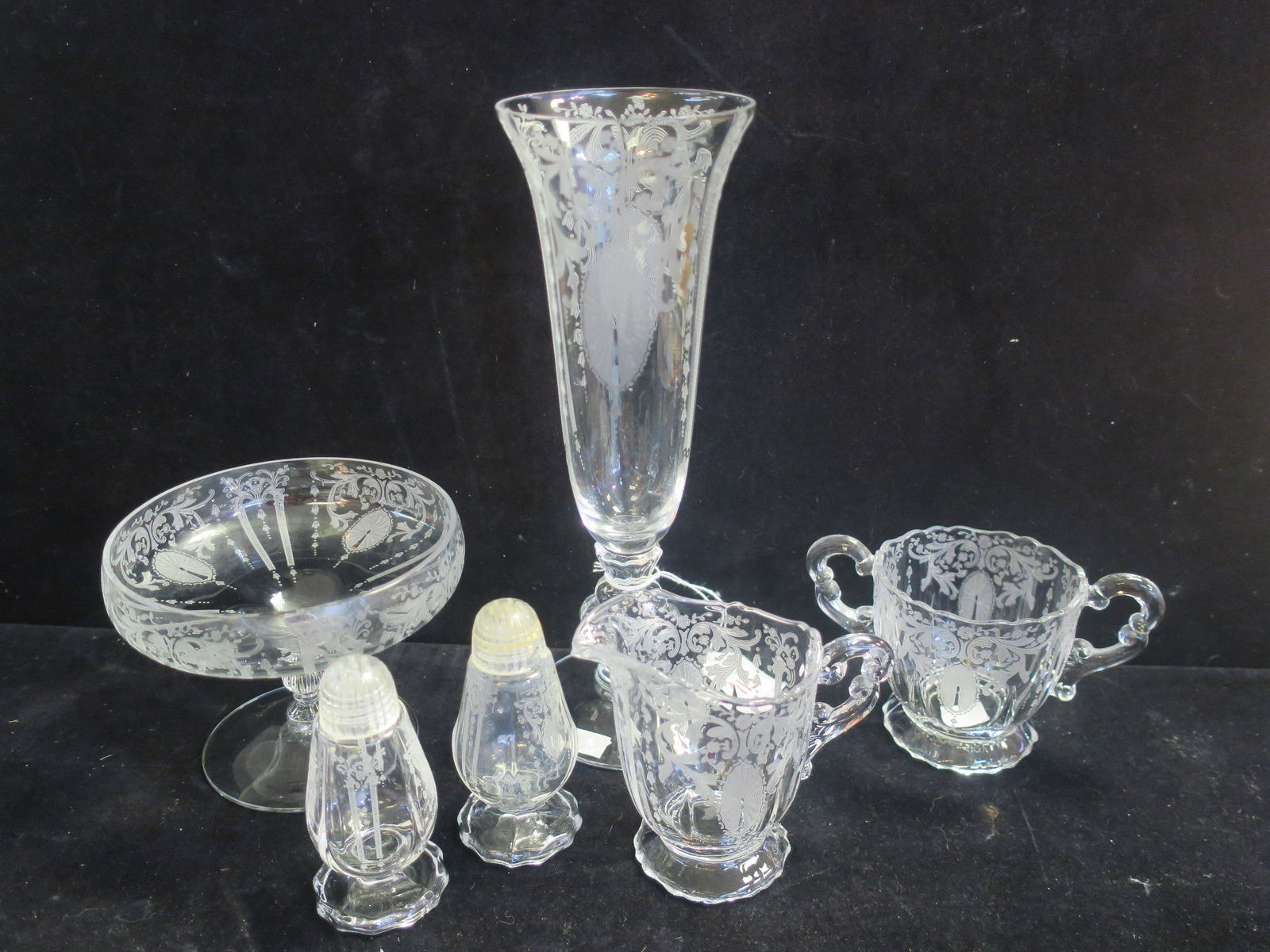 Six CAMBRIDGE "Candlelight" Serving Pieces: (1 of 3)